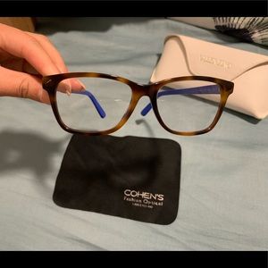 Valentino Eyeglass Frame Blue Tortoise Womens